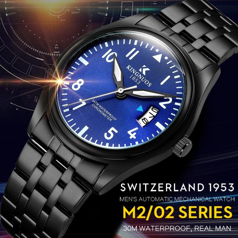 Topmarke Klassische Mode Herren Stahlband Kalenderuhr Neu Leuchtend Wasserdicht Große Zifferblattuhr Studentenuhr