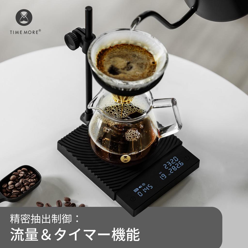 TIMEMORE Coffee Scale Black Mirror DUO Dual Display Adjustable Dripper Compatible with Drip and Espresso - High-Precision & Mount,