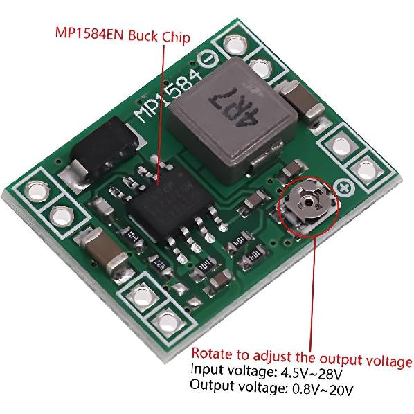 3 Pack Mini MP1584EN DC-DC Buck Converter Adjustable Power Supply Module 24V To 12V 9V 5V 3V