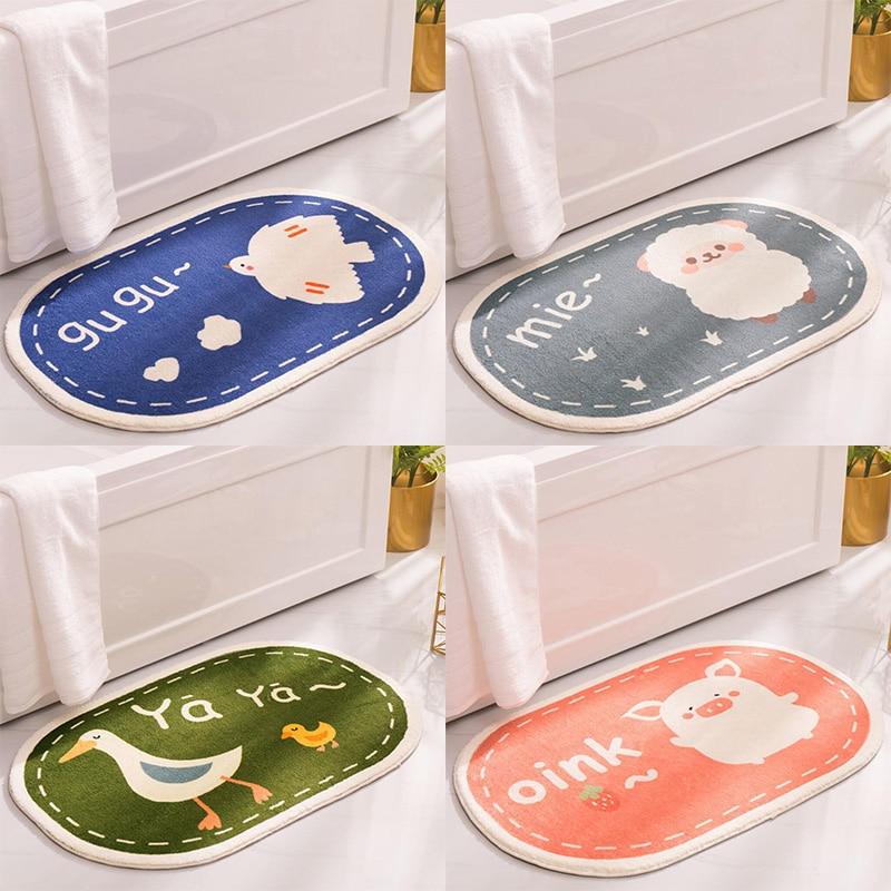 Bathroom Mat Soft Plush Small Carpet Non-Slip Microfiber Doormat
