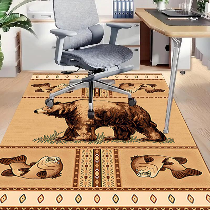 1PC Bear Fish Anti-slip Carpet, Suitable for Office, Bedroomand Playrooms. It Can Also Be Used As a Sofa Footrest cover-W90