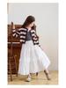 Girls' Long High Waist Lace Cake Skirt - White Spring/Autumn 2025