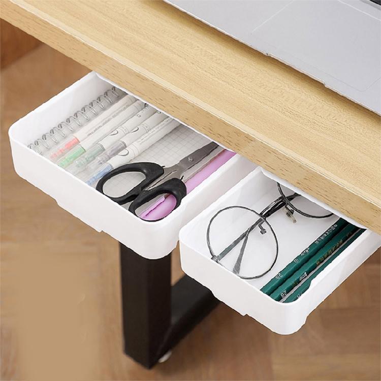 Under Desk Drawer Storage Organizer Multifunctional Large Capacity Storage Box Strong Adhesive Table Shelf