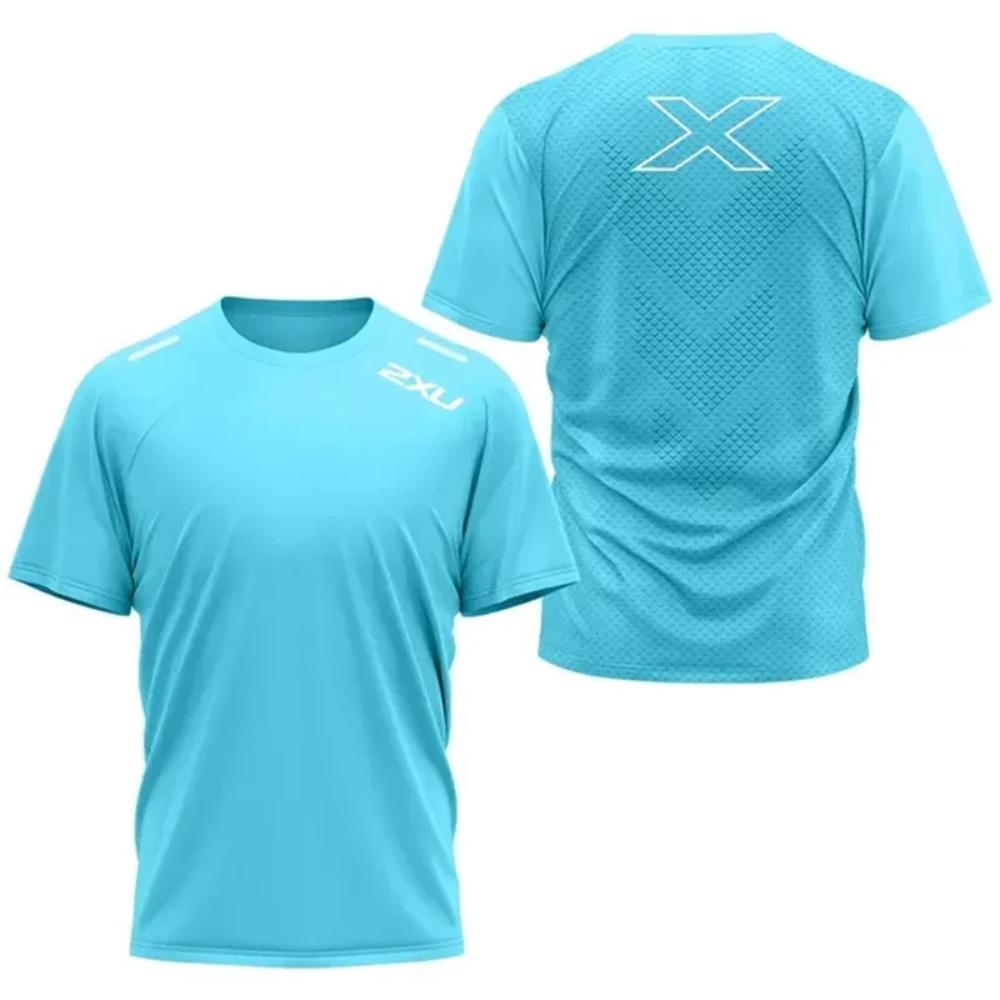 Men's Sports Quick Drying T-shirt 2XU Outdoor Fitness Training Wear Men's Tennis Breathable Short Sleeve Running Light Loose Top