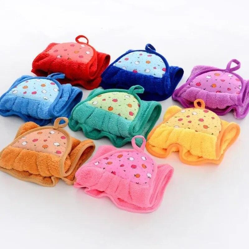 NEW  Coral Velvet Bathroom Supplies Soft Hanging Hand Towel Thickened Absorbent Cloth Dishcloths Hanging Cleaning Towel