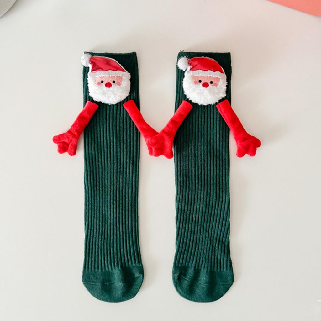 Children's Christmas Socks Cute Hand In Hand Magnetic Cartoon Doll Medium Socks