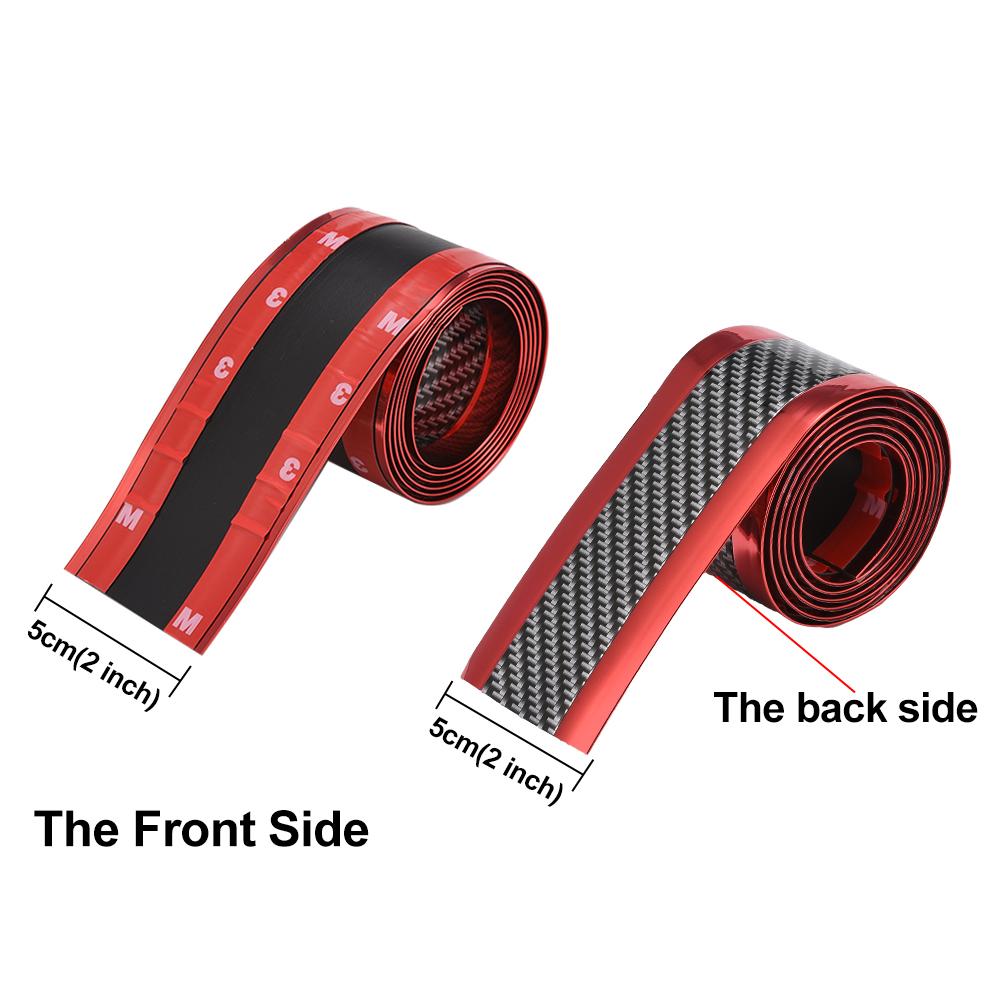 1mX5cm Anti Scratch Strip Bumper Sticker Adhesive Carbon Fiber Tape for Car Bumper Car Side Skirt Door Sill Trunk Edge Protect