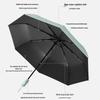 Three-fold Automatic Black UV Protection Umbrella with Double Rib and Wind Resistance for Rain and Shine