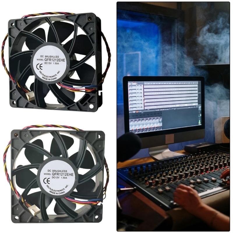 12038 Cooling Fan 120x38mm 12V 1.5A 197.2CFM Brushless Double Bearing 4000RPM for Computer Case Server Workstation Cabinet