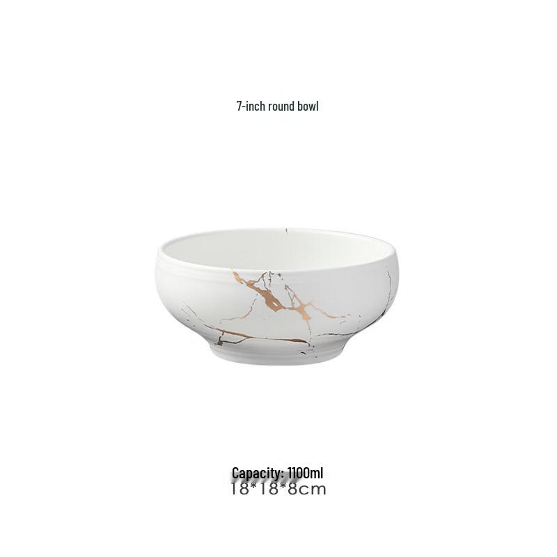 

Abay Matte Glazed Ceramic Marble Dinnerware Bowl