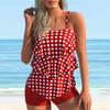 Women's Shoulder Strap Swimsuit Hippocampus Starfish Print Bikini Tankini Swimsuit