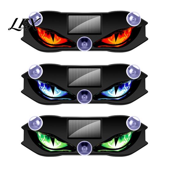Led Devil Eye Car Decor Solar Eyes Light for Windshield, Window Warning Sign with Three Smart Modes, Auto Interior Night Lights LED Digital