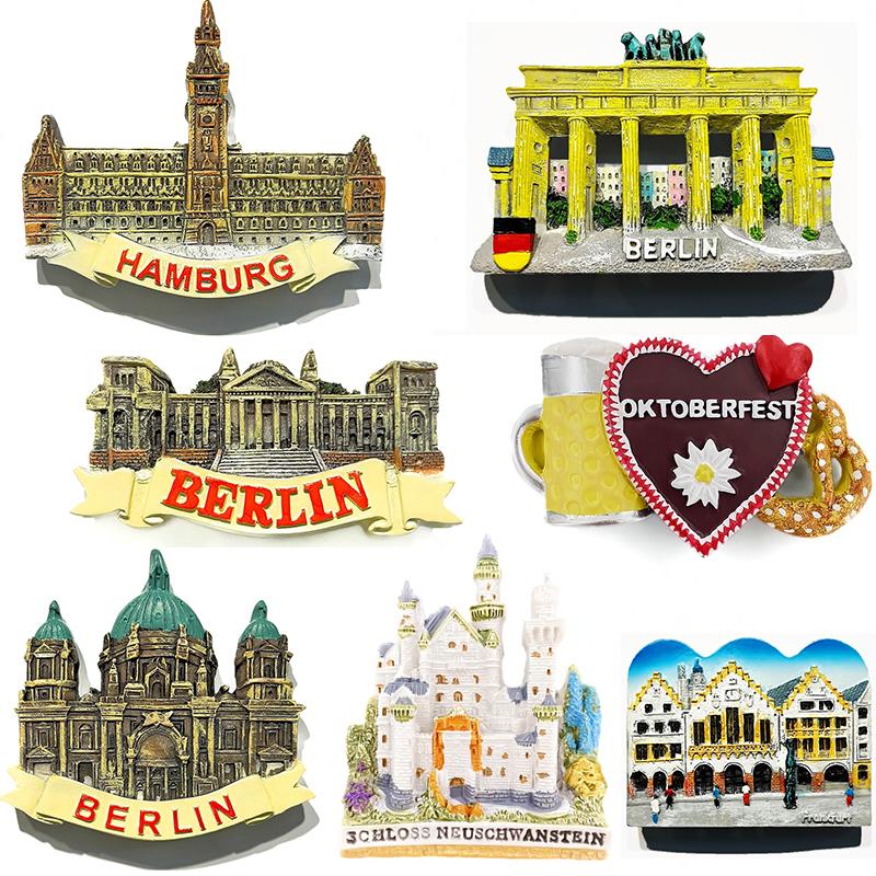 Germany Fridge Magnets Berlin Munich Frankfurt Hamburg Travel Souvenir Europe Landmark Refrigerator Sticker Home Decor Gifts