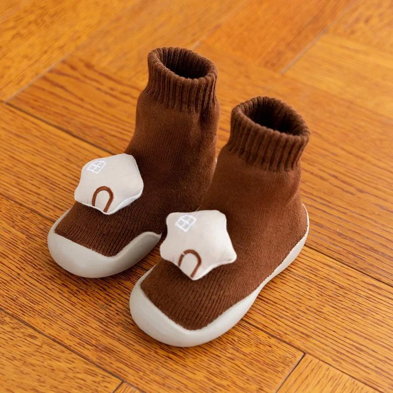 

Autumn and Winter Terry Thickened Toddler Shoes Socks Children s Baby High Warm Boys and Girls Three-dimensional Fruit Pattern 26-27