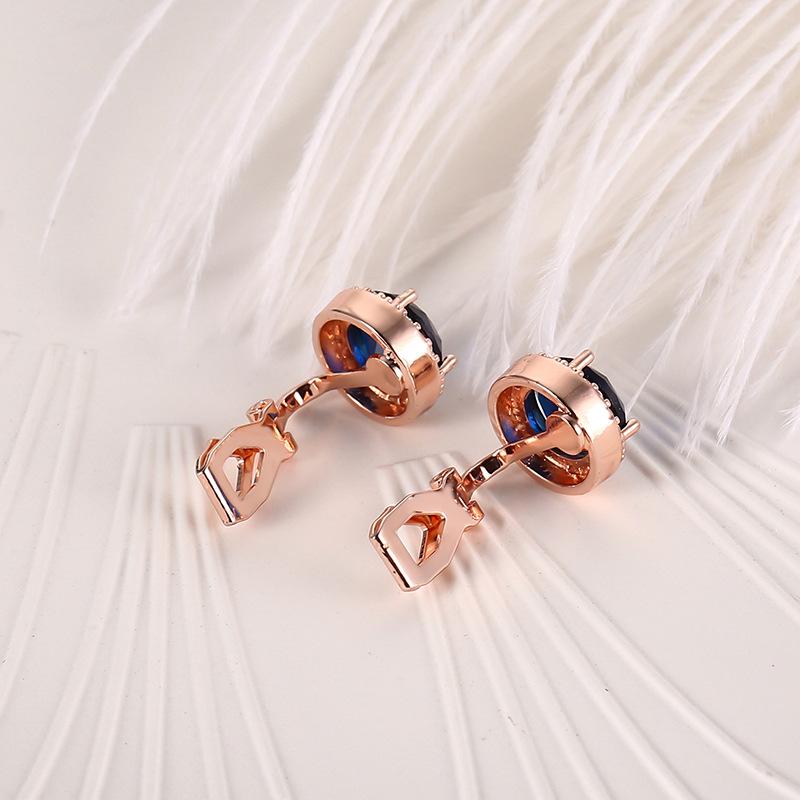 Small Contrasting Colors, Fresh And Super Glittering Royal Blue Crystal Earrings, Annual Femininity, Versatile Earrings Jewelry.