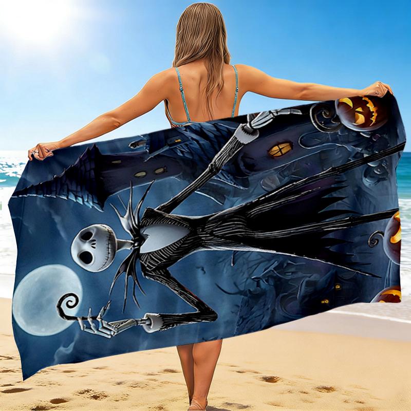 1Pc Nightmare Before Christmas Beach Towel, Quick Dry, Multi-Use for Beach Pool Gym Yoga Home Travel, Christmas, Halloween, Xmas Gift M928694