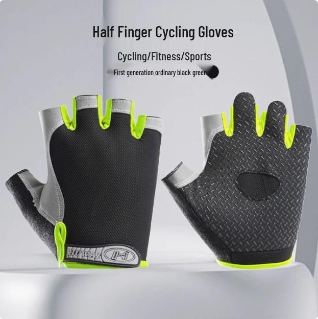 Shock-Absorbing Fingerless Fitness Gloves: Breathable, Non-Slip, Sweat-Wicking, Anti-Callus, for Machine Training, Suitable for Men and Women