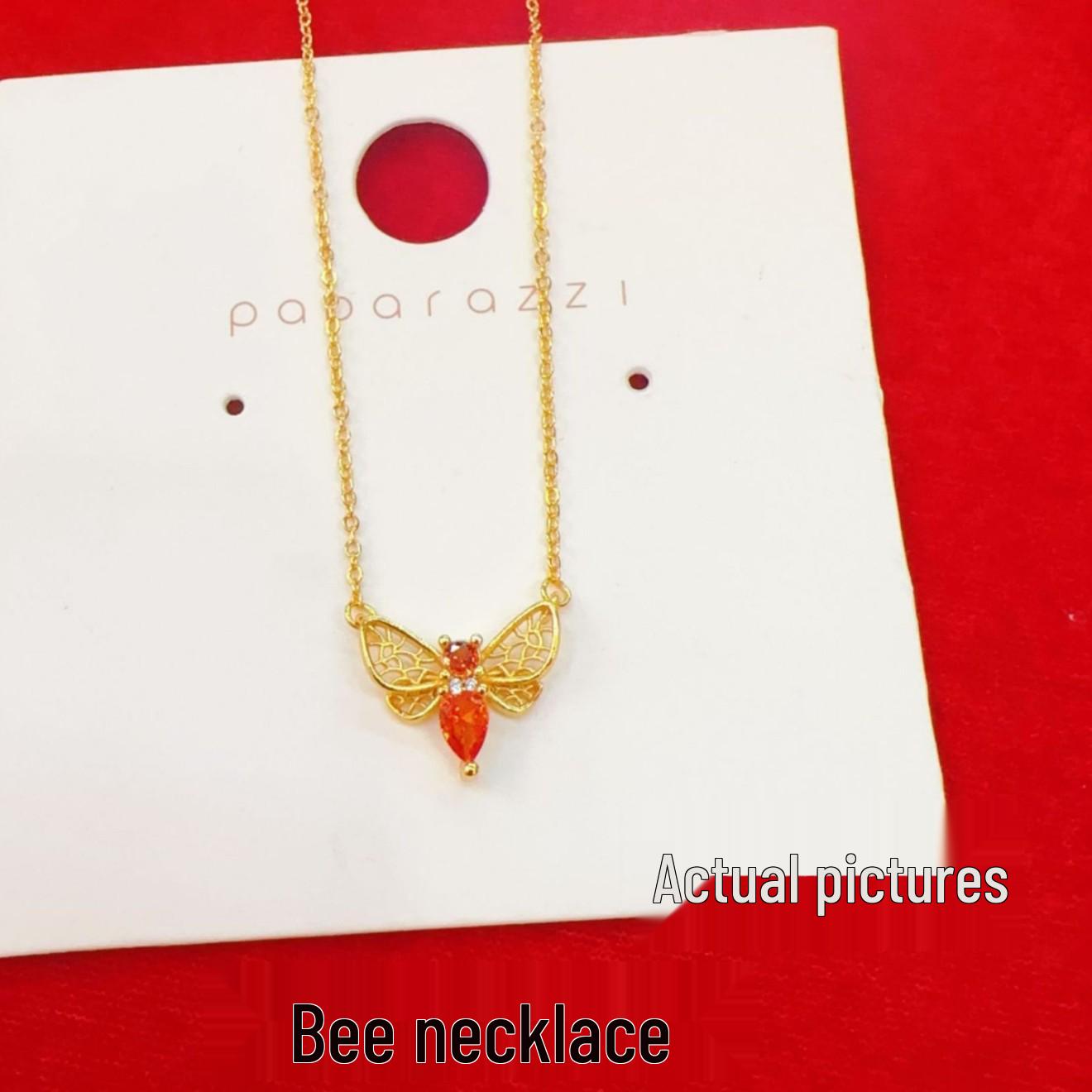 Ожерелье пчелы Чжоу Цзя: Женский роскошный кулон в стиле цитрина с бриллиантами на ключичную цепочку.