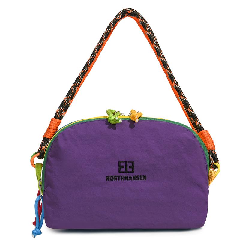 Spliced Contrast Shoulder Bag Multi-compartment Large Capacity Waterproof Crossbody Bag