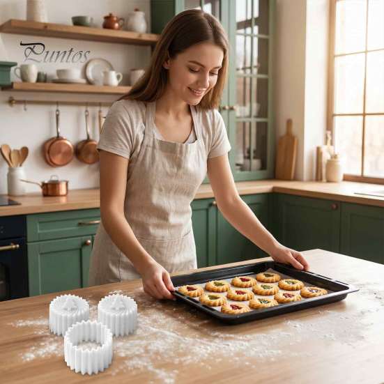 Baking Gadgets for Pastries Double-Sided Mooncake Press Mold, 2-in-1 Plastic Pastry Stamp, Christmas Easy Clean Mold Tree Design Decorative