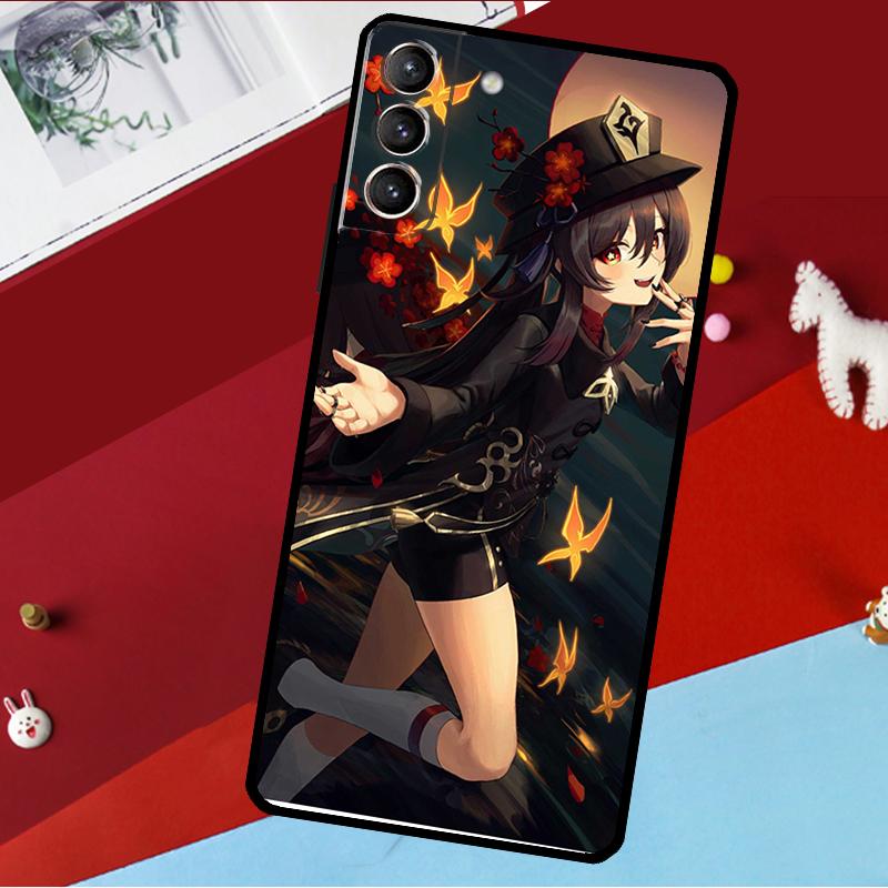 Genshin Impact Hutao Funda For Samsung Galaxy S26 S25 S24 S21 S22 S20 Ultra S9 S10 Plus S23 FE S25 FE Phone Case