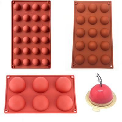 Moule à gâteau rond, demi-sphère, en silicone pour chocolat, dessert, décoration de biscuits, couleur aléatoire