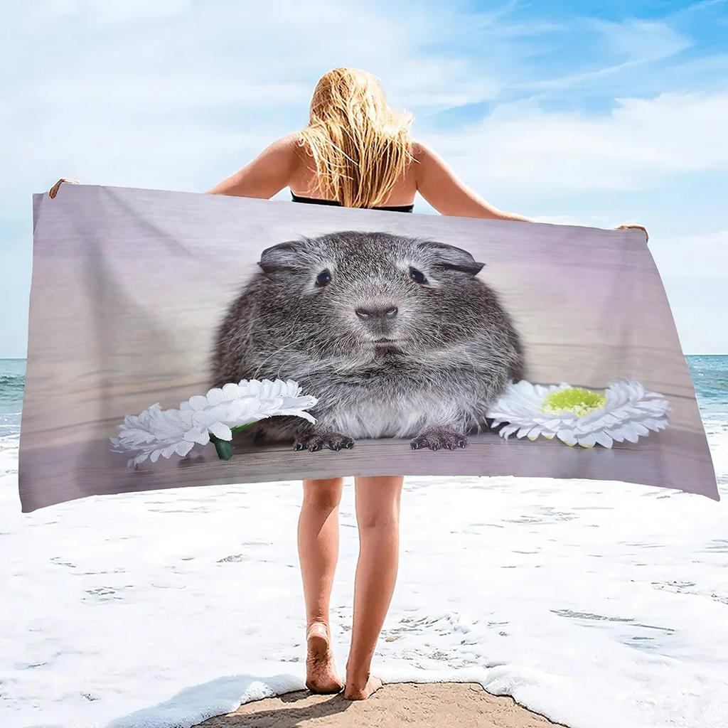 Guinea Pig Super Soft Beach Quick-Drying Bath Towel Large Absorbent Towel Blanket Suitable for Outdoor Travel Camping Swimming