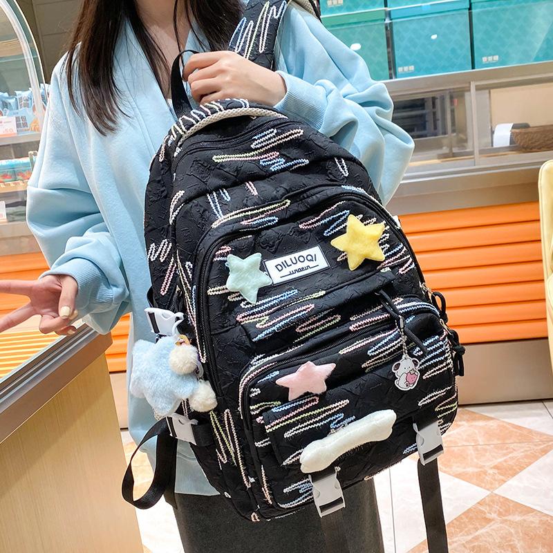 Children's Schoolbags Elementary School Students Junior High School Girls High School Students High Looking Three Piece Backpack