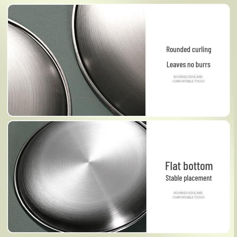 Korean Style Stainless Steel Round Serving Plate