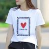 Fashionable love printed pattern Tshirt casual short sleeved round neck suitable for all seasons versatile Womens Tshirt