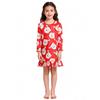 Girls' Christmas Festival 3D Printed Long Sleeve Dress - Fashionable Round Neck Style