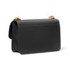 Michael Kors Heather Classic Solid Color Chain Commuting Practical Metal Buckle Envelope Bag Flap Bag Leather Crossbody Bag Large Women's Black