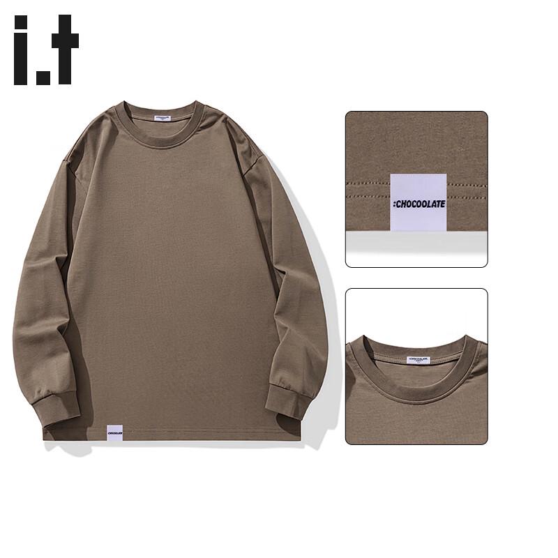 CHOCOOLATEit Men's Pure Cotton Solid Long Sleeve T-Shirt