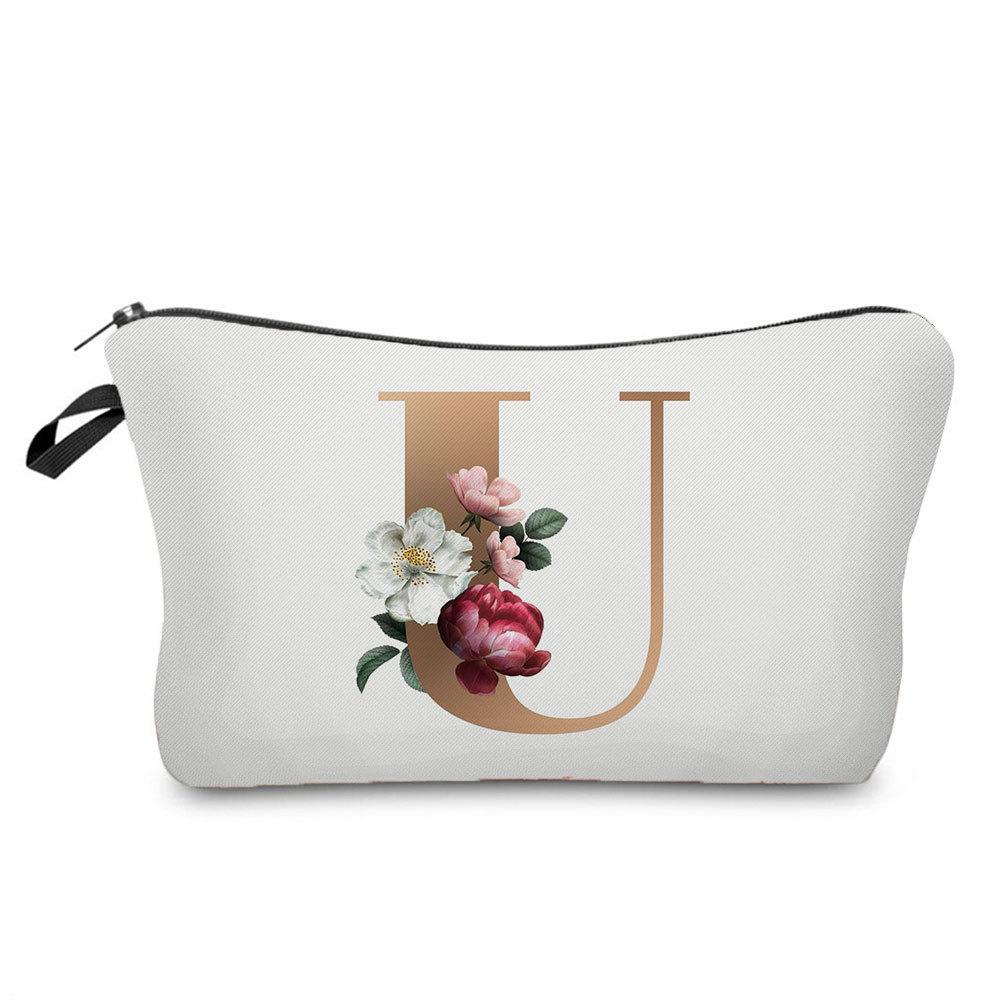 Geantă Cosmetică cu Imprimeu Litere Aurii pentru Femei Organizator pentru Articole de Toaletă Geantă de Depozitare pentru Călătorie 6719