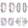 Orstarry S925 Silver Earring FOREVER Love Heart Earrings for Women Birthday Valentine's Day Gift Silver Jewelry