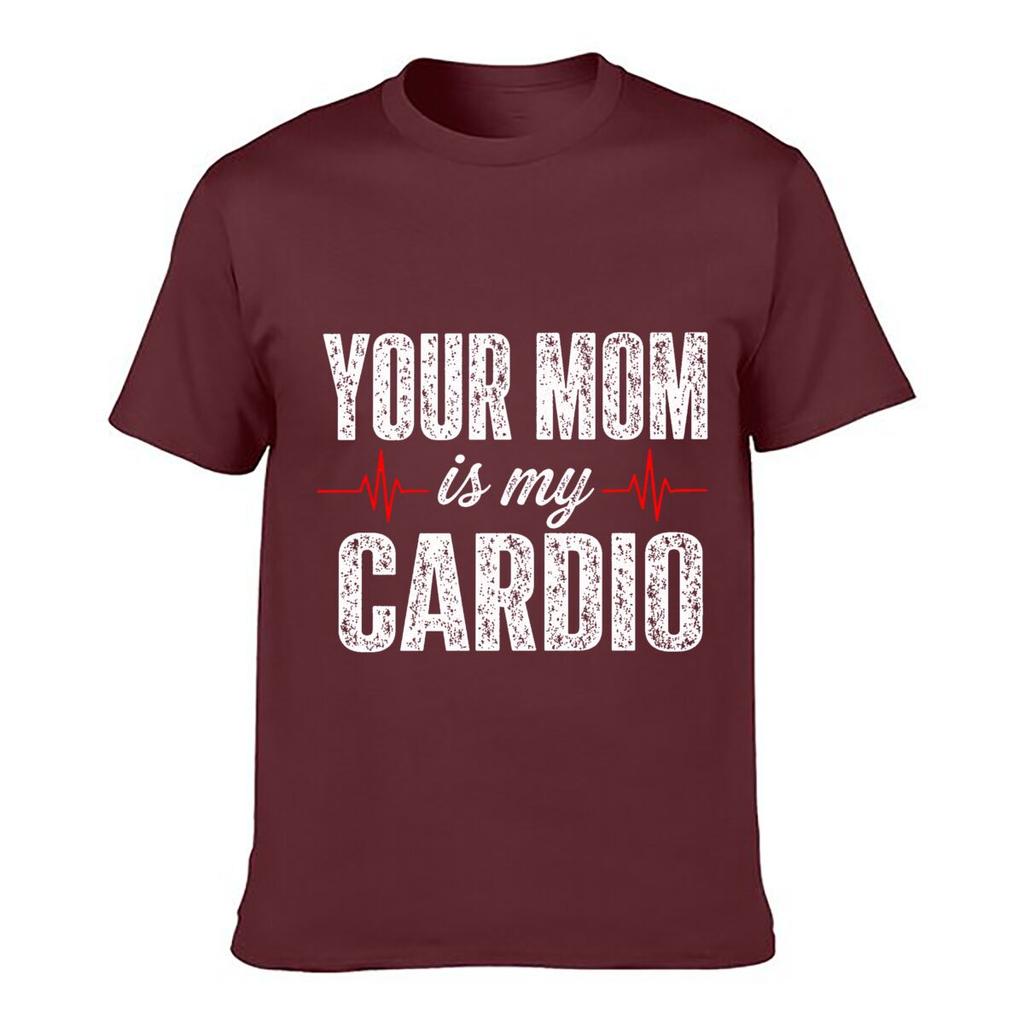 Your Mom Is My Cardio Unisex Summer Washed Tee Loose Distressed Top