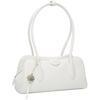 Calvin Klein Elegant Commuter Pendant Synthetic Material Boston Bag Handbag Medium Women Handbags Moonlight-White 4F3369G-4LX