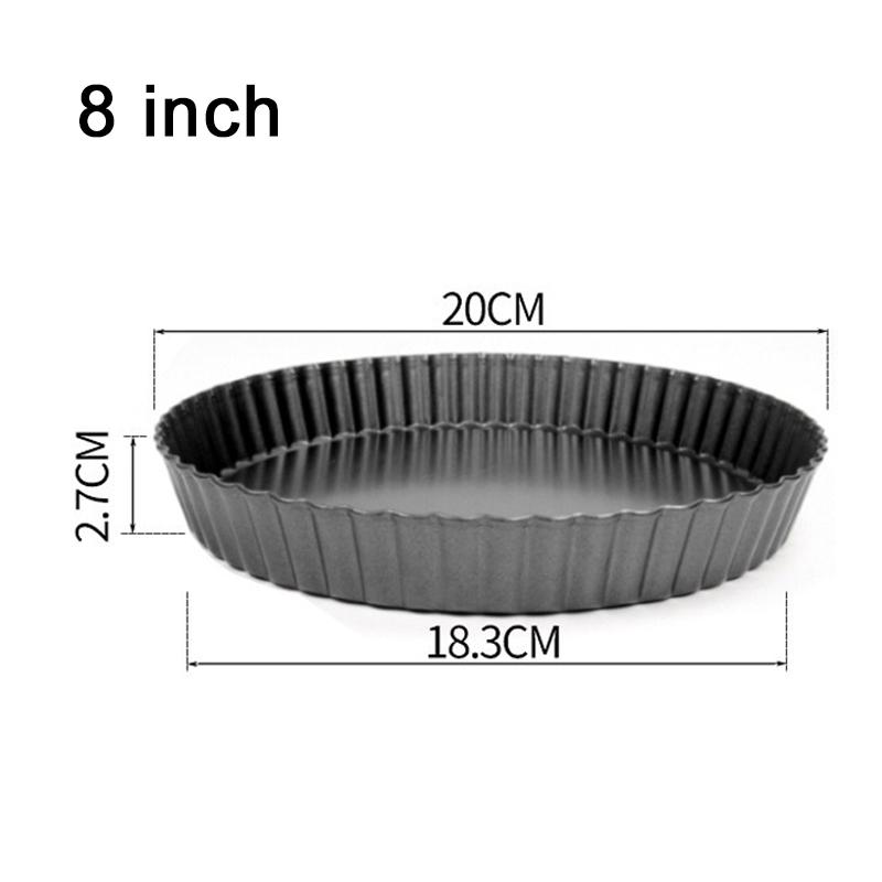 Pie Baking Mold Bottom Removable 4/6/8/9Inch Multiple Sizes Available Fluted Nonstick Bakeware for Tart Cake Quiche Desserts ZYF