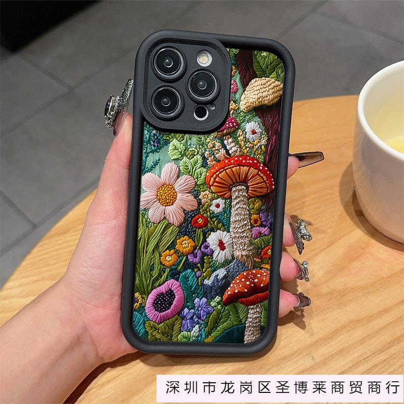 Full screen cute flower iPhone15/16promax mobile phone case 13/12mini Apple 11 anti-drop and dustproof 14