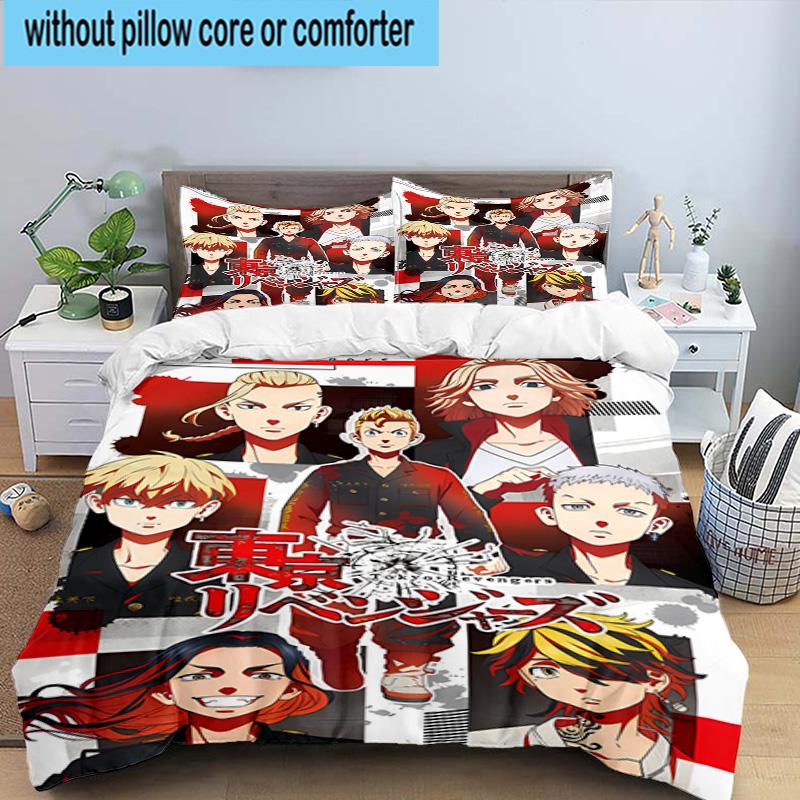 3PCS Tokyo anime 3pcs Bedding,Including 3PCS Duvet Cover And 2pcs Pillowcases Perfect for Christmas,Ideal for Bedroom, Dormitory