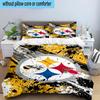 Pittsburgh Steelers Logo Art 3PCS Bedding Set 2D Printing (Includes 1 Duvet Cover + 2 Pillowcases Coreless), Bedroom decor,Fan Gift