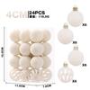 6cm Flocked Christmas Balls 24pcs Luxury Vintage Burgundy Tree Ornaments