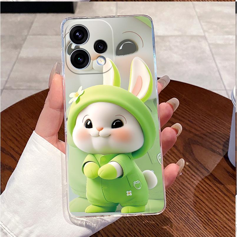 For Oppo Reno 15C 5G PMD110 Case Clear Luxury Cute Love Rabbit Funny Painting TPU Soft Silicone Casing For Oppo Reno15C 5G Cover