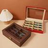 Fashion Leather Sunglasses Storage Box-Multi Grid Large Capacity Case Jewelry Display Collection Box for Sunglasses Organization