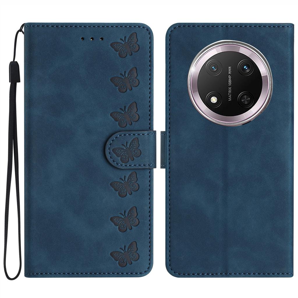 For Honor X9c 5G Case Imprinted Butterfly Leather Wallet Phone Cover