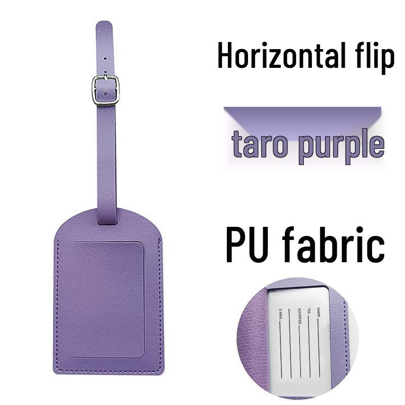 Available: Thickened PU Leather Luggage Tag - Horizontal/Vertical Flap with Pocket and Buckle, Includes Signature Paper.