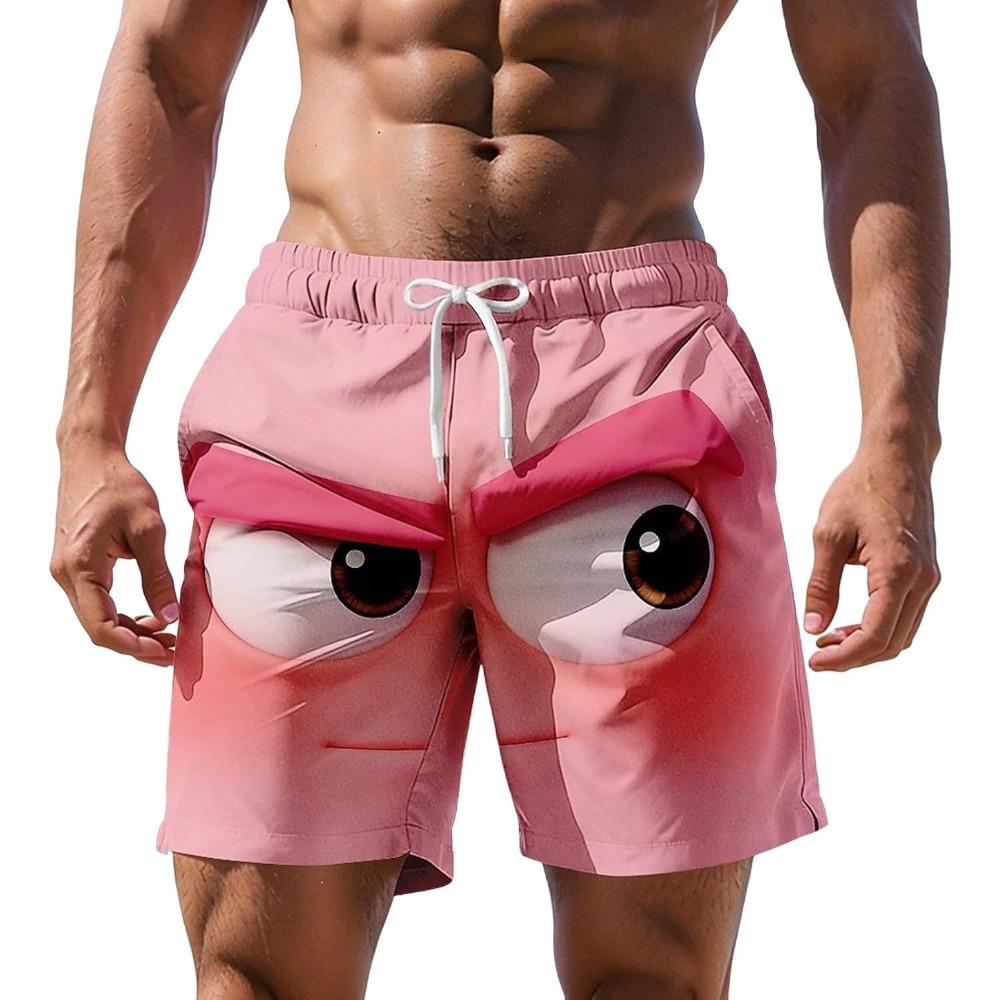 Fashionable Comfortable Breathable Beach Shorts Men Colorful Fun 3D Printed Board Shorts Summer Casual Holiday Short Pants Loose Surf Swim Shorts