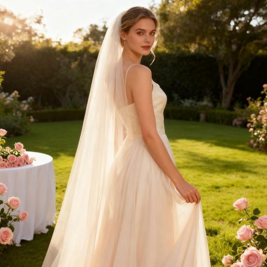 Bridal Veil Mesh Design Extra Long Wedding Veil Stunning Hairstyle Veil Scalp-friendly Soft Drooping Bridal Veil