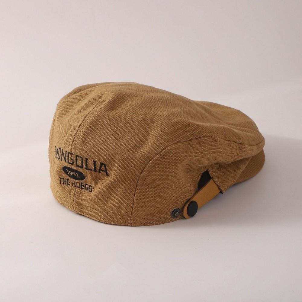 Cotton Letter Embroidery Beret Flat Newsboy Cap Fashion Forward Hat  Spicy Girls