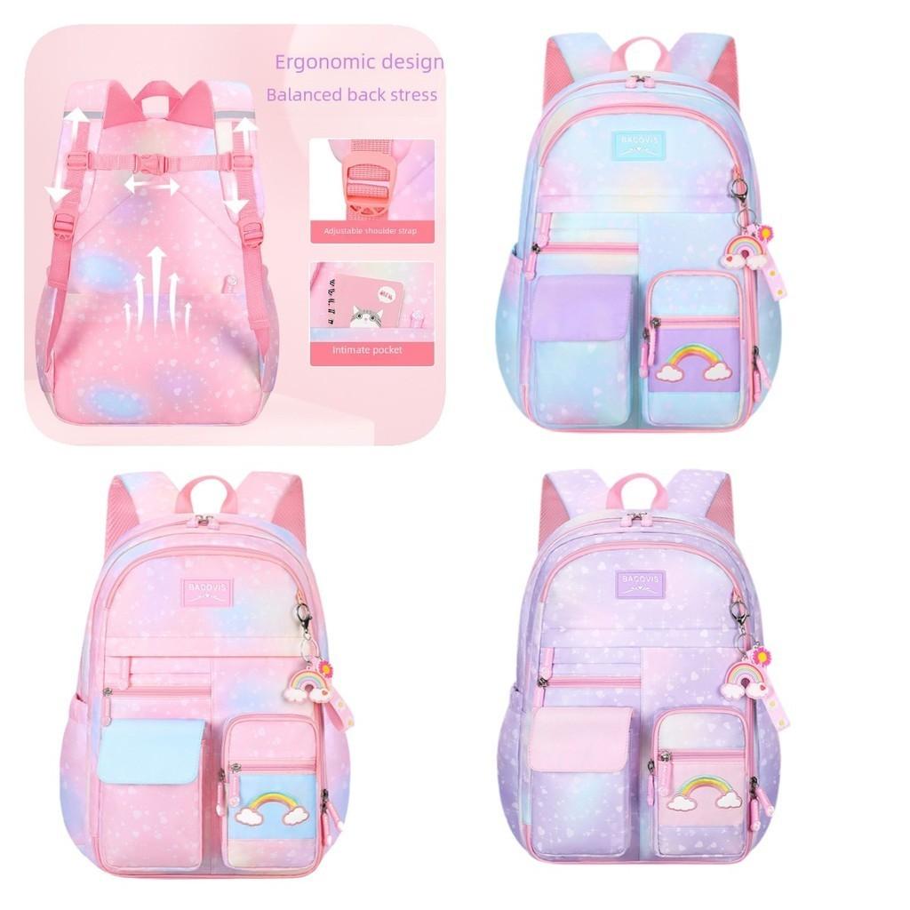 Adorable Geometric Pattern Lightweight Kids Backpack For Boys And Girls In Rainbow Colors
